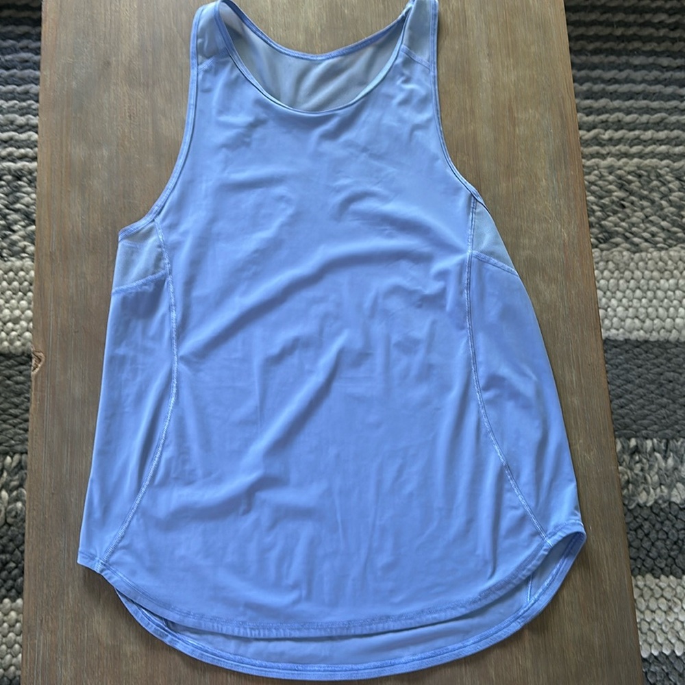 Lululemon workout tank in periwinkle